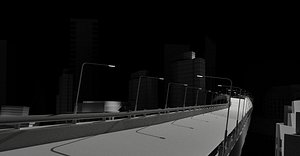 c4d urban overpass night view maya-fbx model