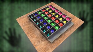 3D model Game dice with golden frame PBR low-poly Low-poly 3D model