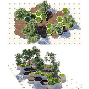 Modern Modular Hexagonal Urban Furniture