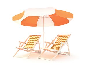3d model of deck chairs
