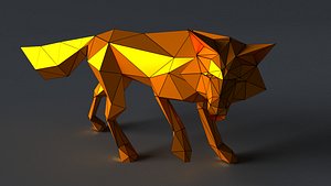 3D fox sculptures model