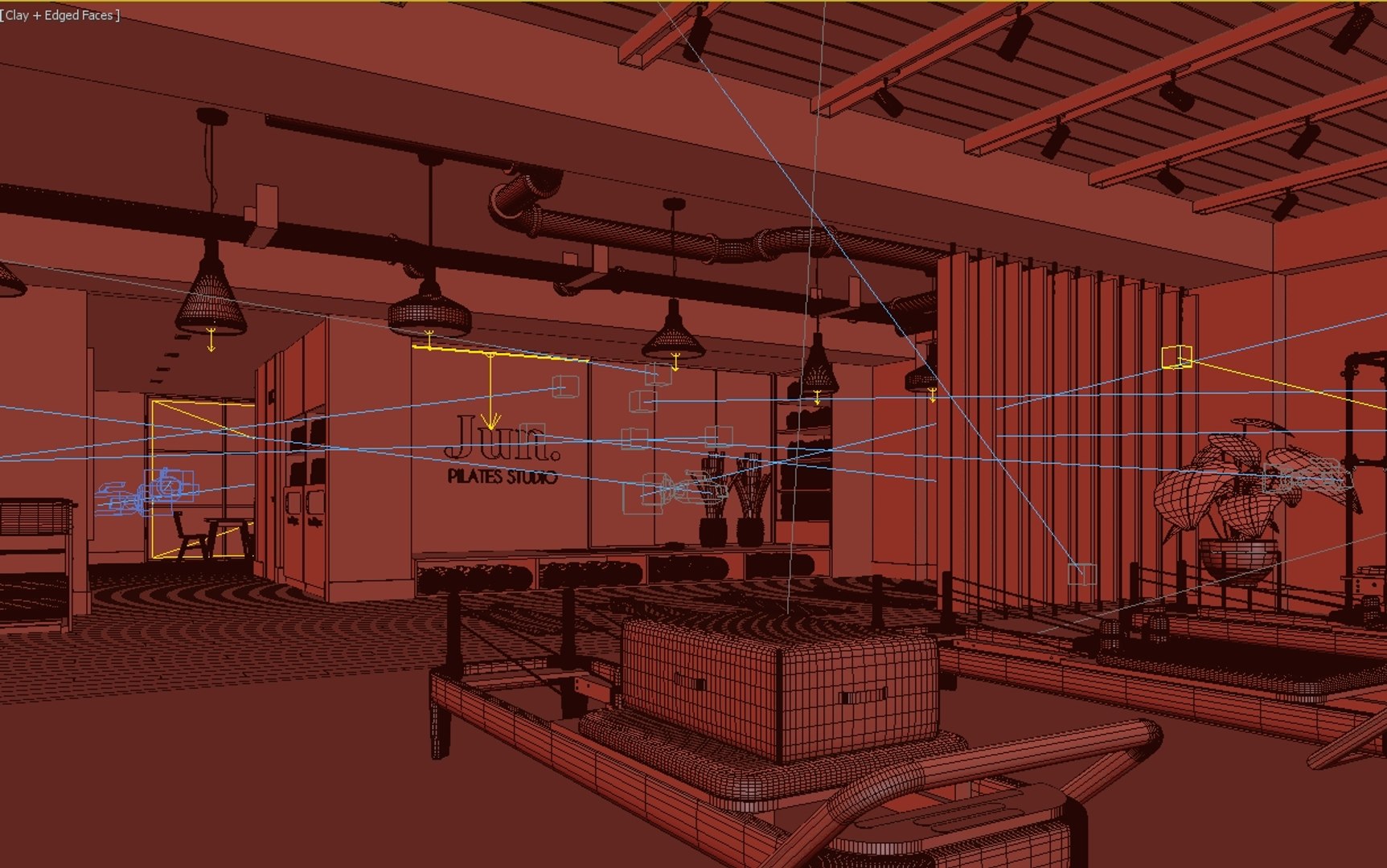 3D Modern Pilates Reformer Studio Interior - TurboSquid 2145189