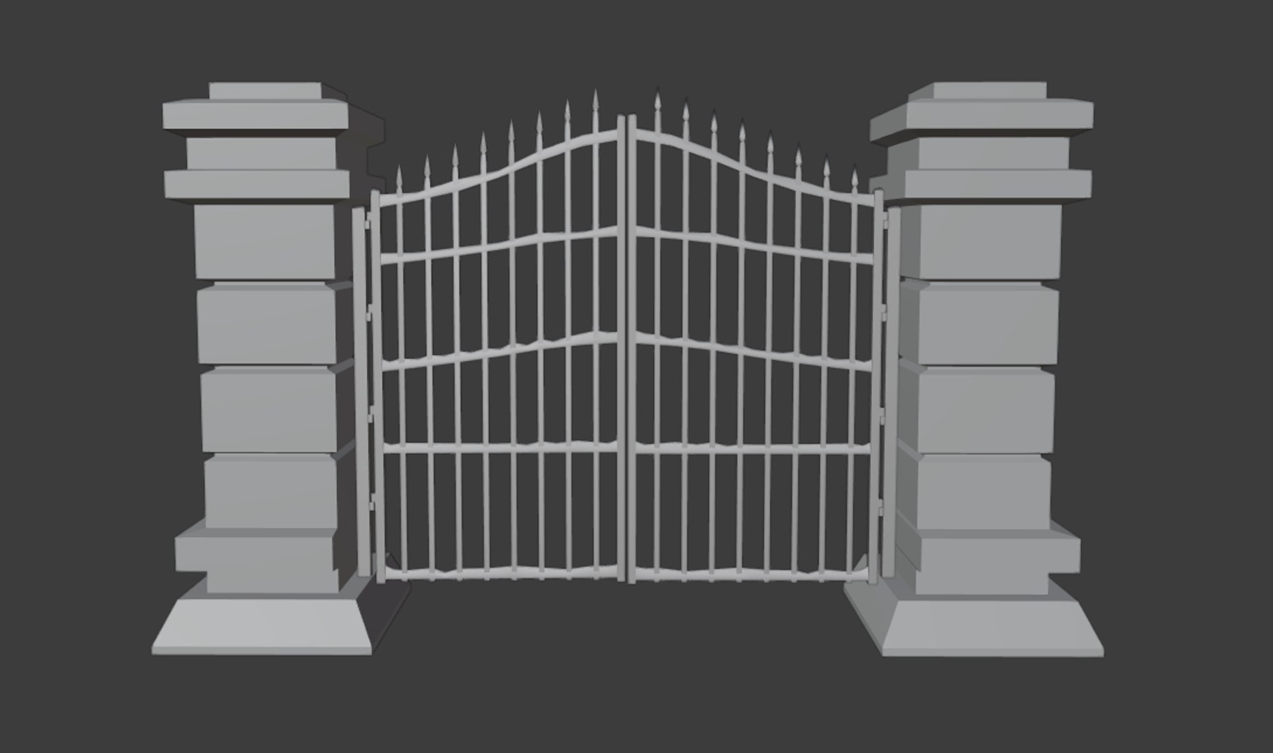 3D Stylized Fence Gate Model - TurboSquid 1622437