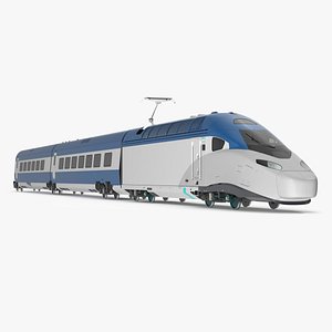 Blue High-Speed Passenger Train model