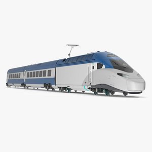 Blue High-Speed Passenger Train