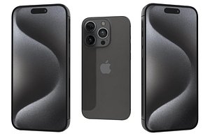 Apple iPhone 15 Pro Black Titanium Low Poly 3D model