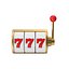 Maquina tragamonedas con bote de oro