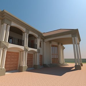 3d model designed roman house architecture