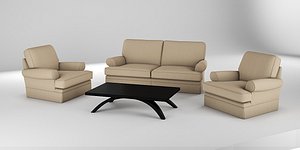 arm chair seater sofa 3D model