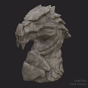 Dragon Head Statue (PBR) - Game Ready