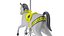 3D Carousel Horse Yellow model