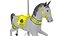 3D Carousel Horse Yellow model