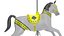 3D Carousel Horse Yellow model
