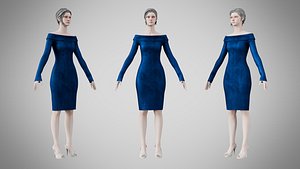 Dress 11 Sapphire Velvet 3D model