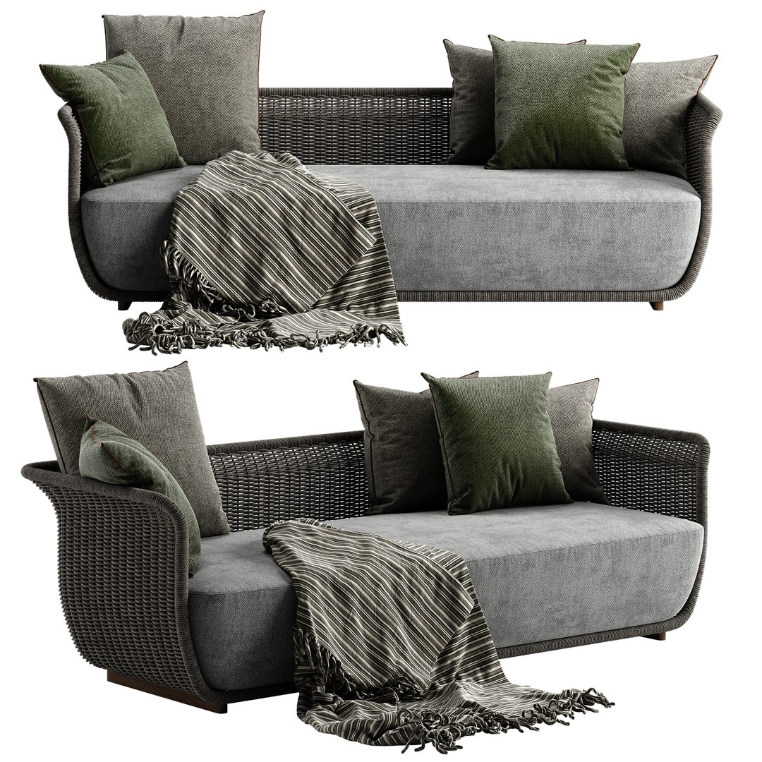 sofa set - exterior rattan set Bellagio sofa & armchair set with pillows -  Blender Market