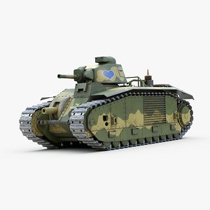 ww2 heavy tank char 3d model