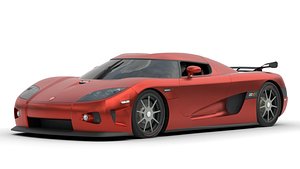 Ultra Realistic Koenigsegg 3D Model Red Luxury Hypercar with Detailed Interior