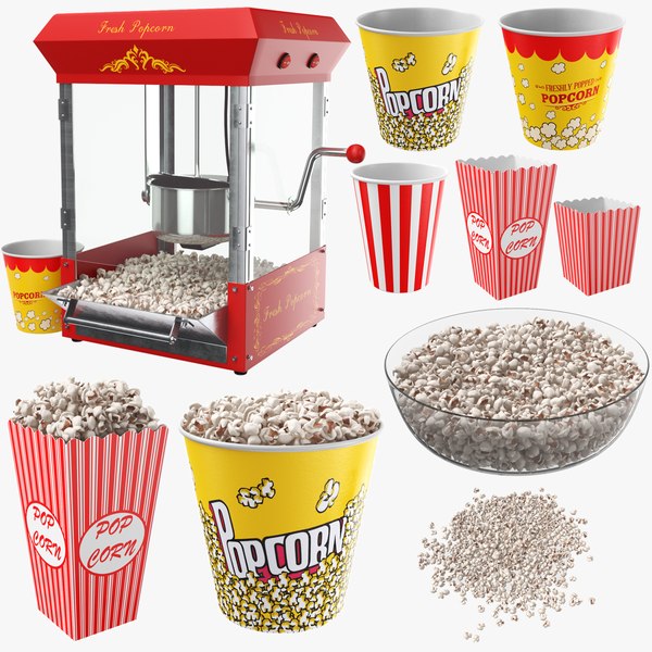 3D Popcorn Collection model