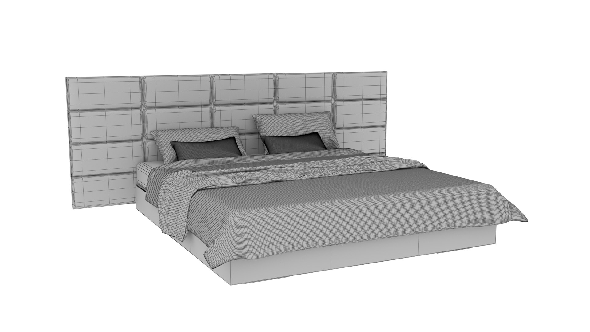 Double Bed Model - TurboSquid 2011317