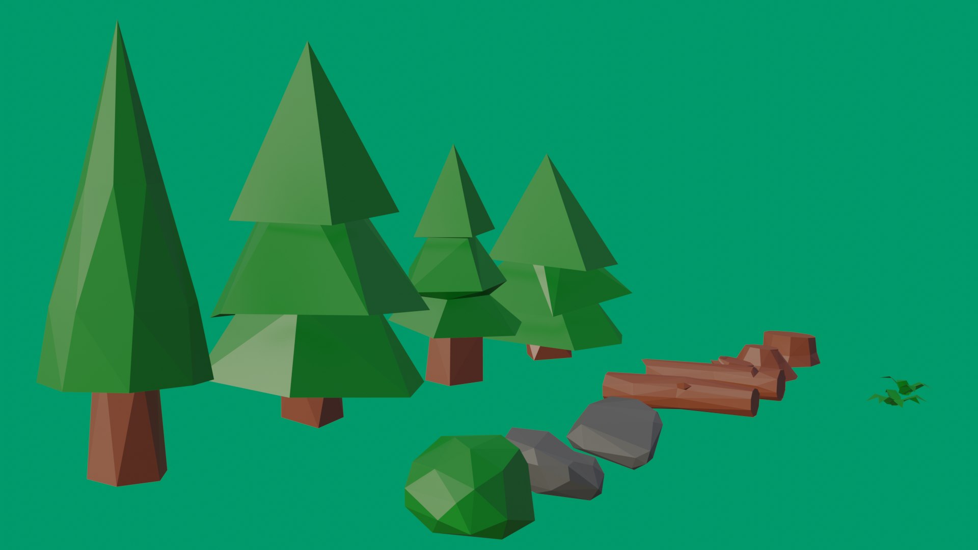 3D Lowpoly Nature Assets Pack Model - TurboSquid 1942573