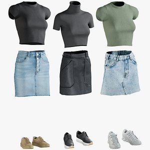 realistic women s clothing 3D model