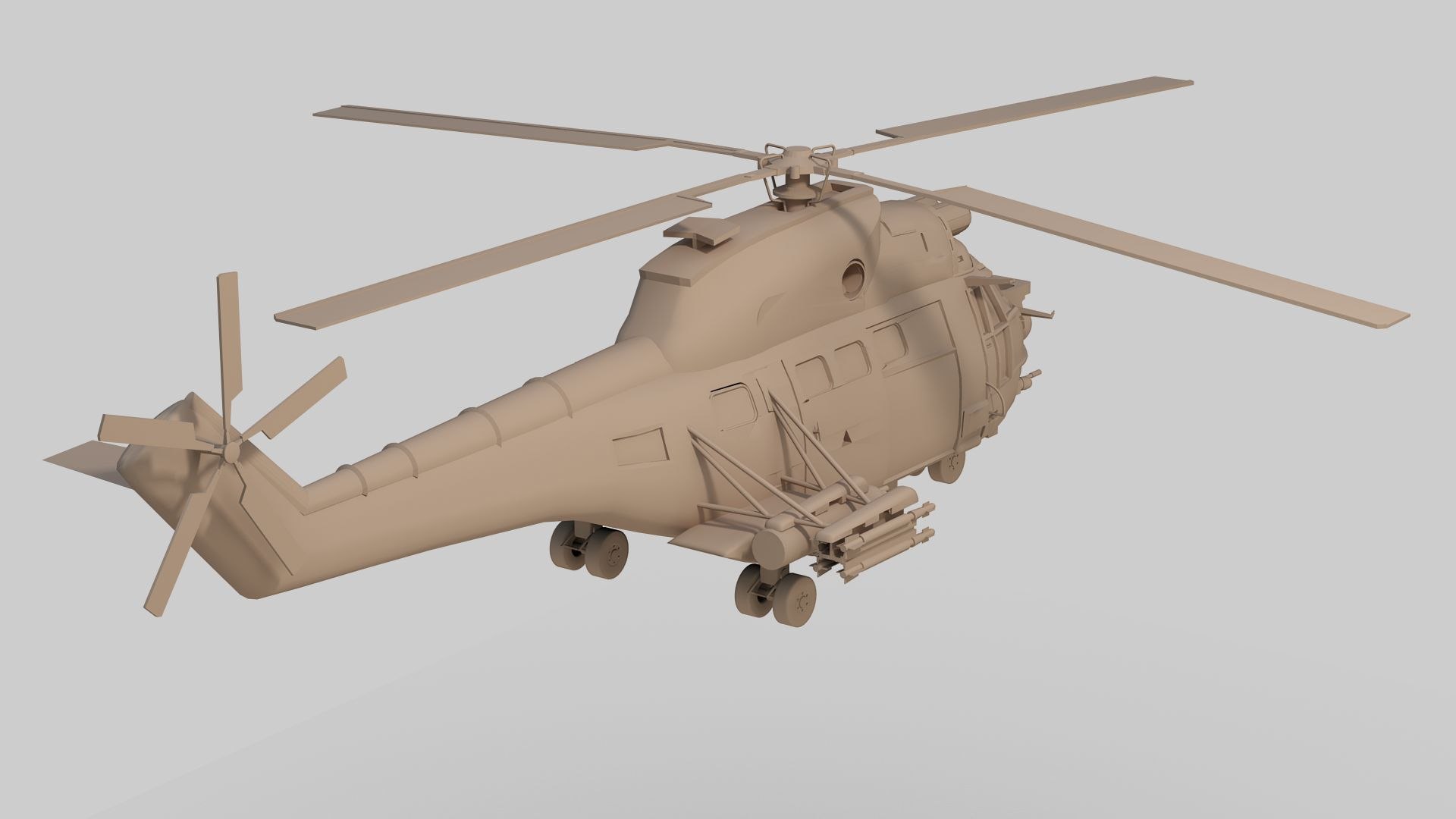 iar 330 puma helicopter 3d model