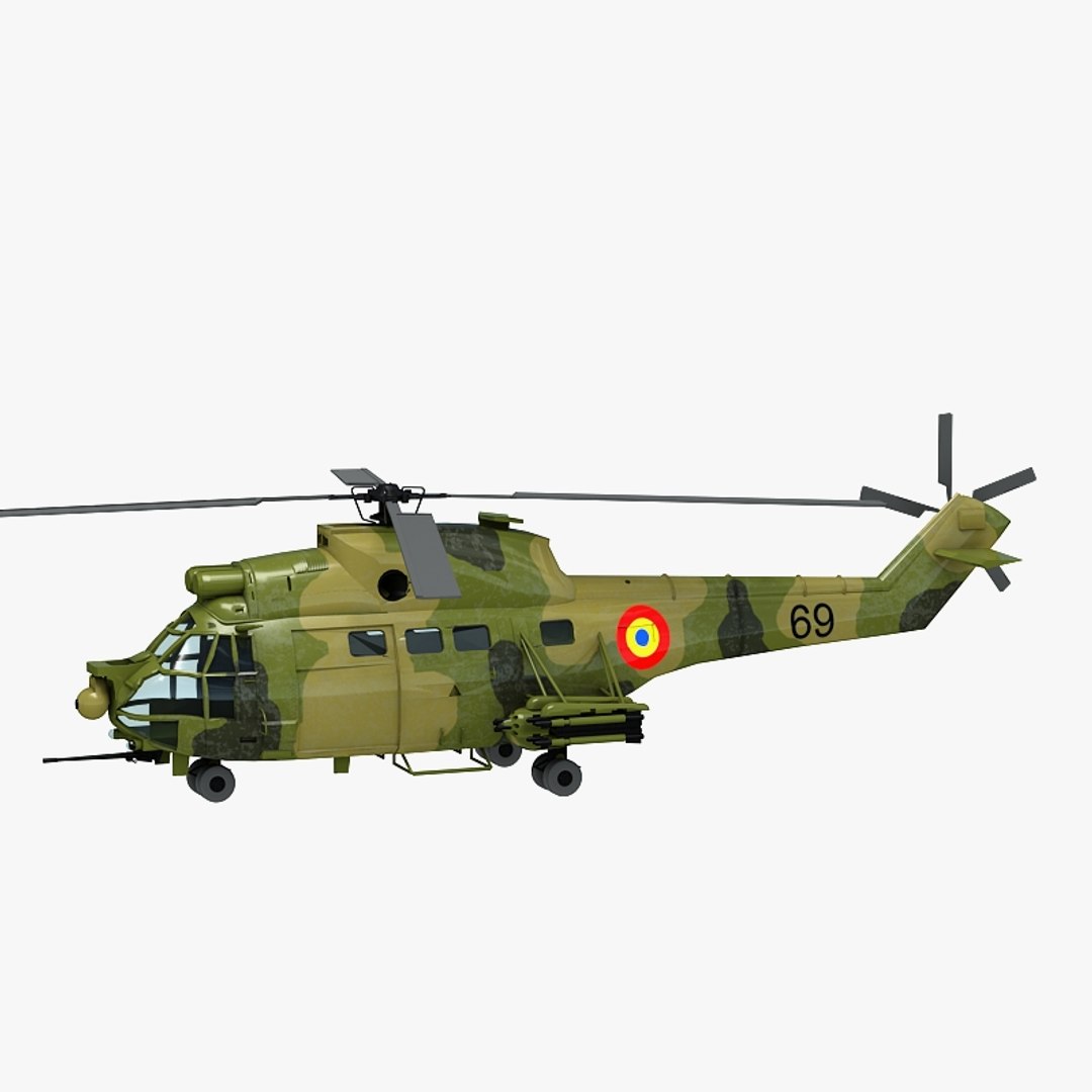 iar 330 puma helicopter 3d model
