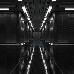 3D sci-fi server room model