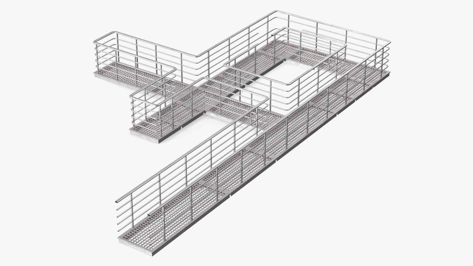 Prefabricated Industrial Catwalk 3D model preview