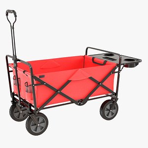 Mac Sports Collapsible Folding Outdoor Utility Wagon Red 3D model