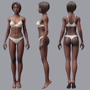 3D African female model
