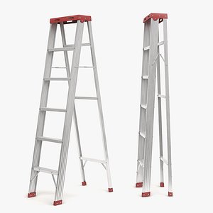 Metal Folding Ladder 3D model