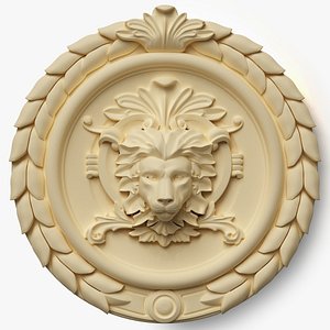 lion head centre interior wall 3d model