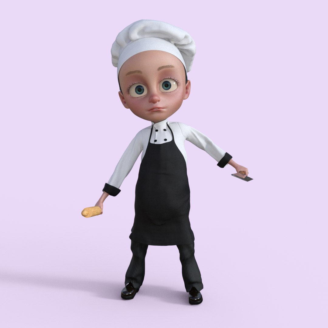 3D Model Cartoon Chef Rigged - TurboSquid 2191871