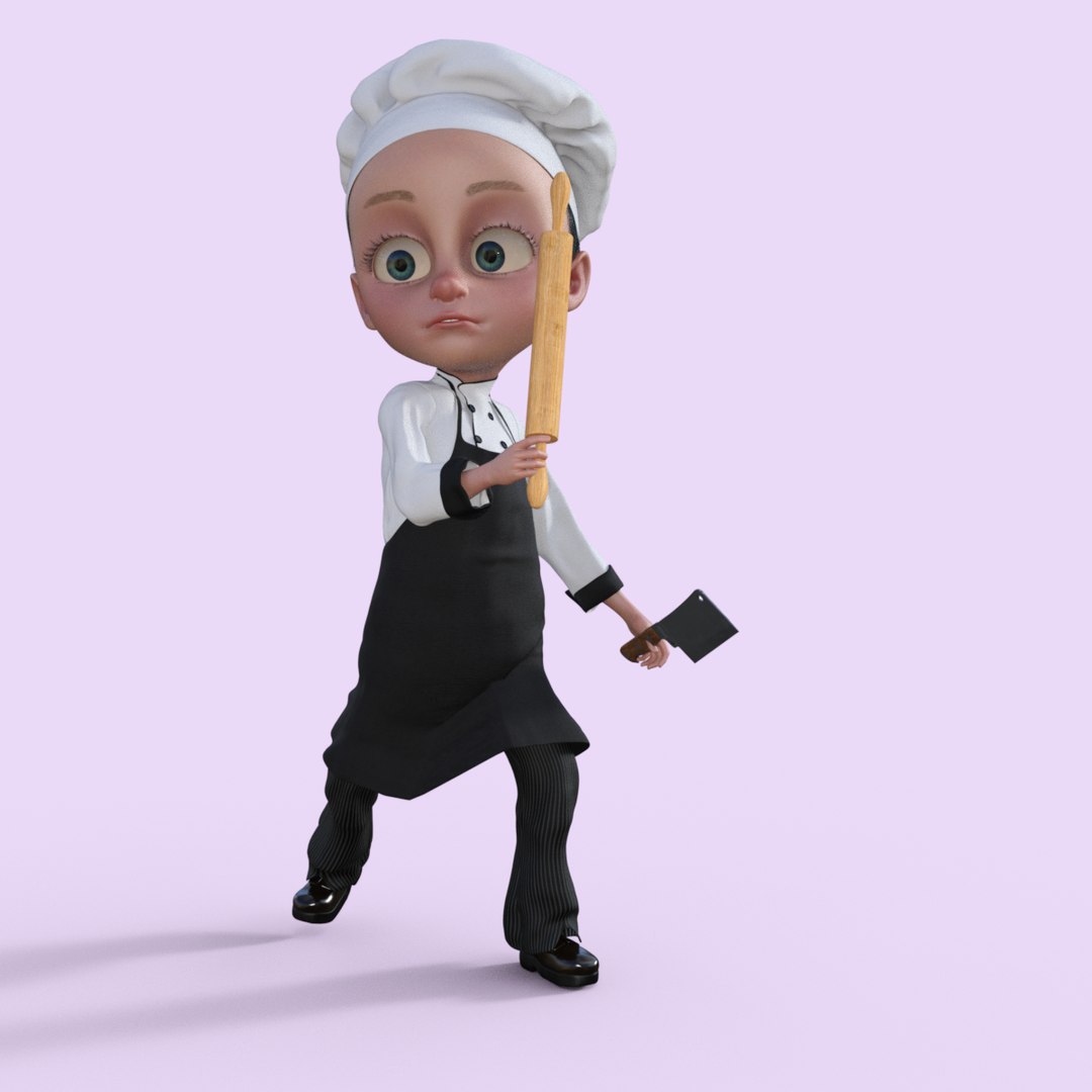 3D Model Cartoon Chef Rigged - TurboSquid 2191871