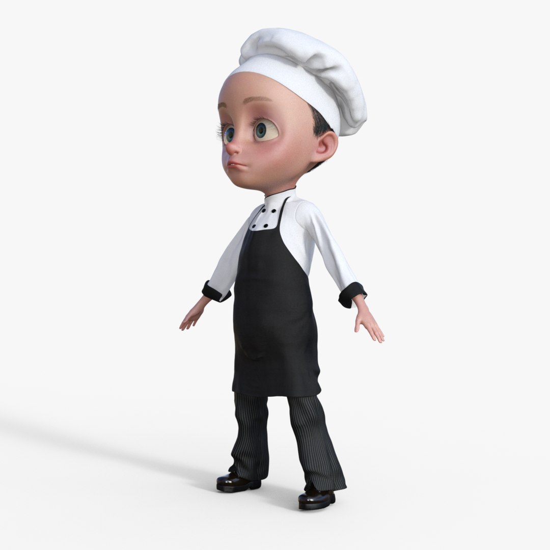 3D Model Cartoon Chef Rigged - TurboSquid 2191871