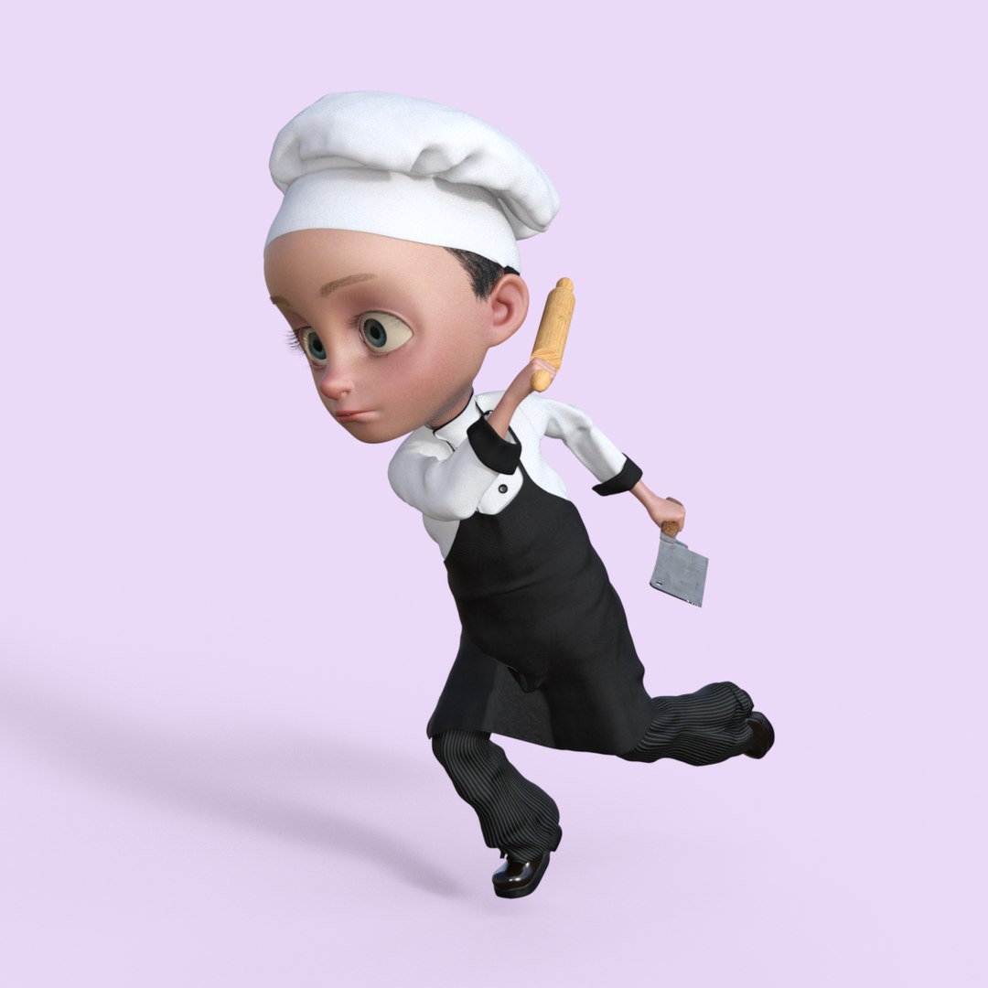 3D Model Cartoon Chef Rigged - TurboSquid 2191871
