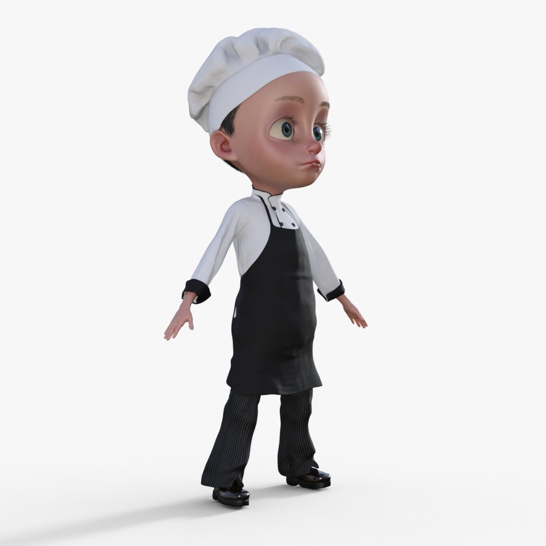 3D Model Cartoon Chef Rigged - TurboSquid 2191871