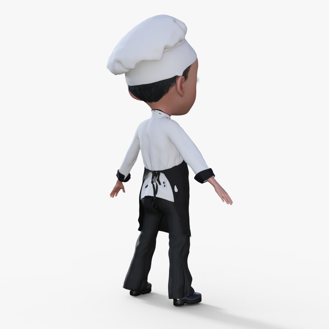 3D Model Cartoon Chef Rigged - TurboSquid 2191871