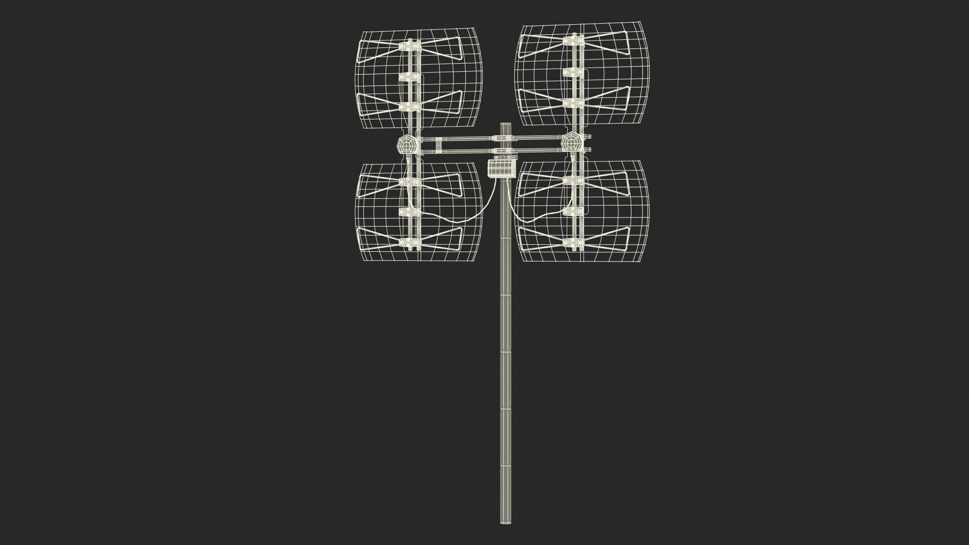 UHF Long Range Multi Directional Bowtie TV Antenna 3D Model