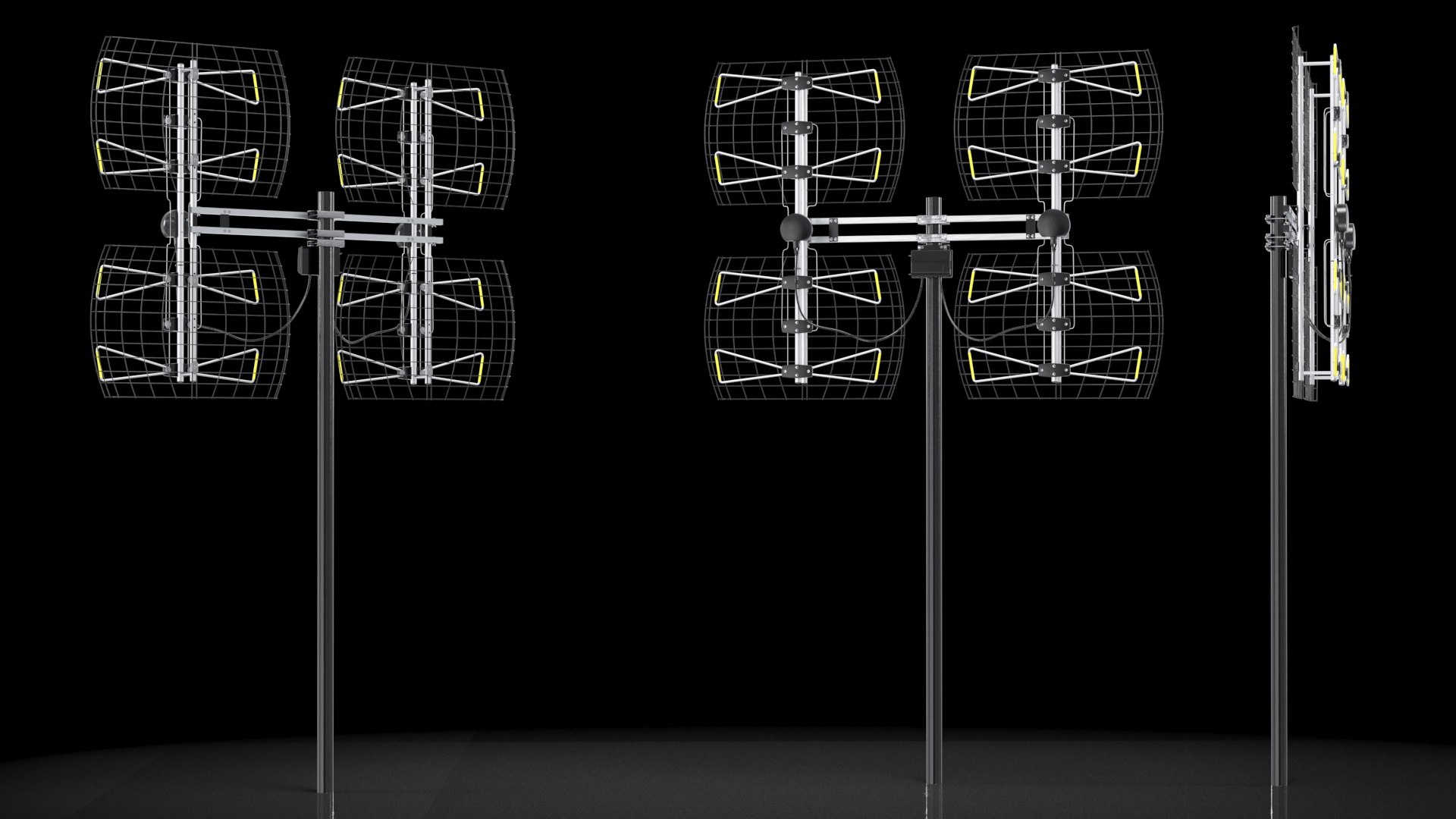 UHF Long Range Multi Directional Bowtie TV Antenna 3D Model ...