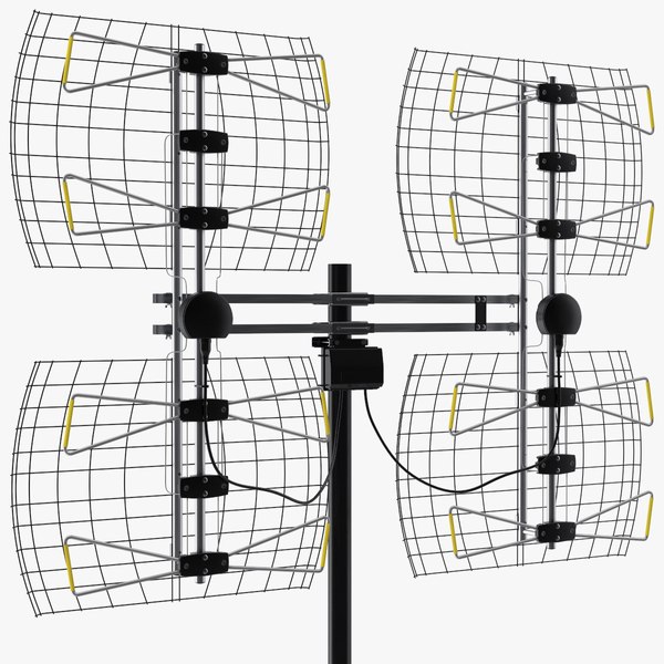 Modello 3D Antenna TV Bowtie multidirezionale a lungo raggio UHF