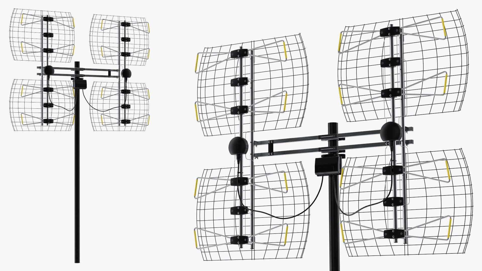 UHF Long Range Multi Directional Bowtie TV Antenna 3D Model ...