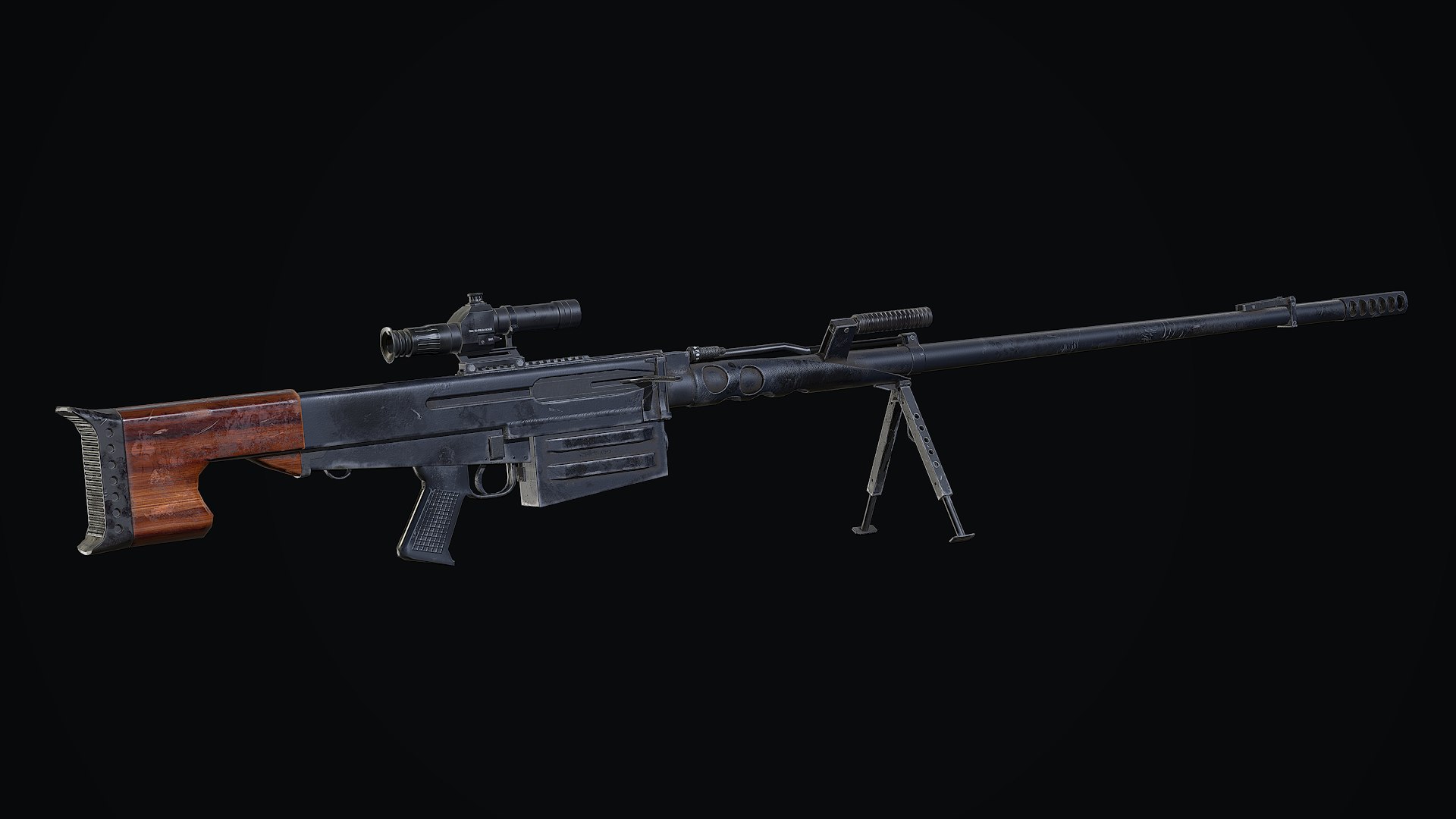 modelo 3d Rifle de francotirador OSV 96 con mira telescópica PKS-10 ...