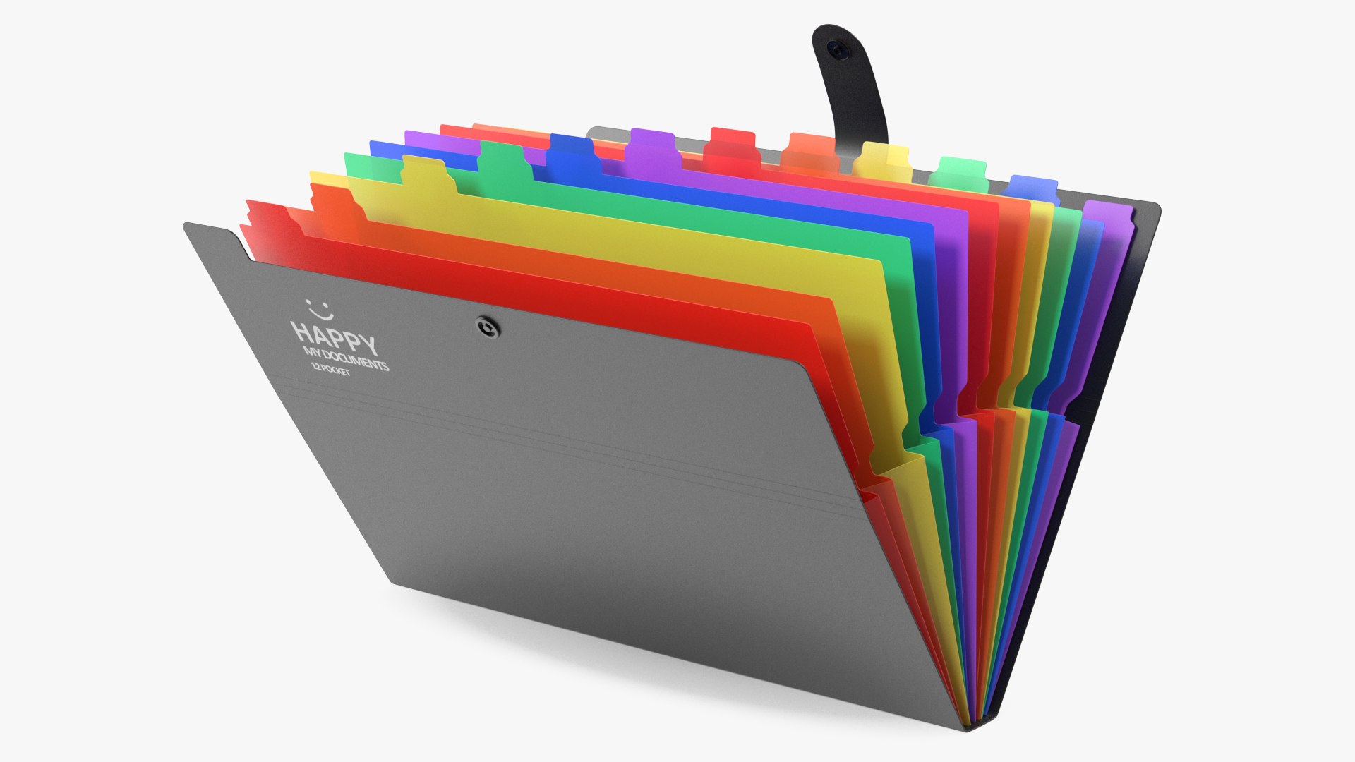 Expanding File Folder Open Black 3D model preview