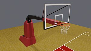 3D realistic basketball basket backboard