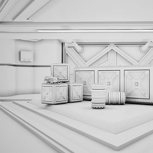 Sci-fi Corridor 05 Clay 3D model