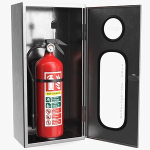 3D Fire Extinguisher Storage Box Set model