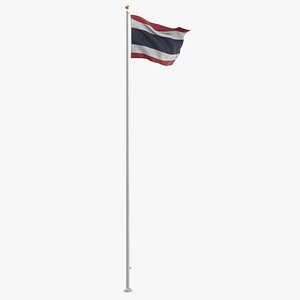 Flag On Pole Thailand