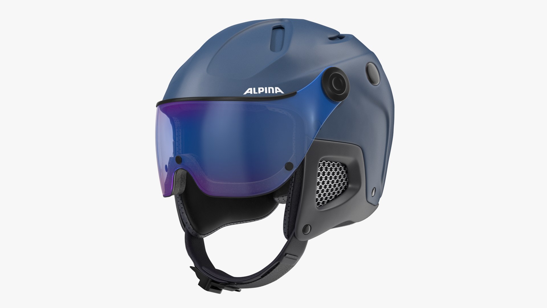 Ski Snow Helmet Alpina Blue 3D model preview